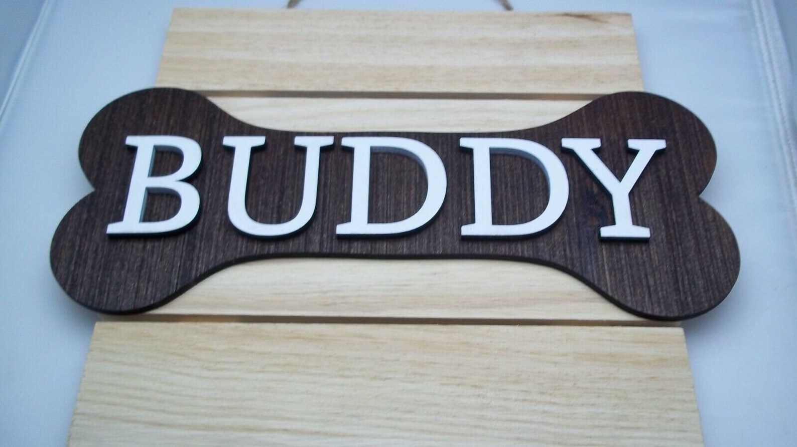 Dog Bone Wood Plaque Custom Name Personalized Sign Dog House Etsy