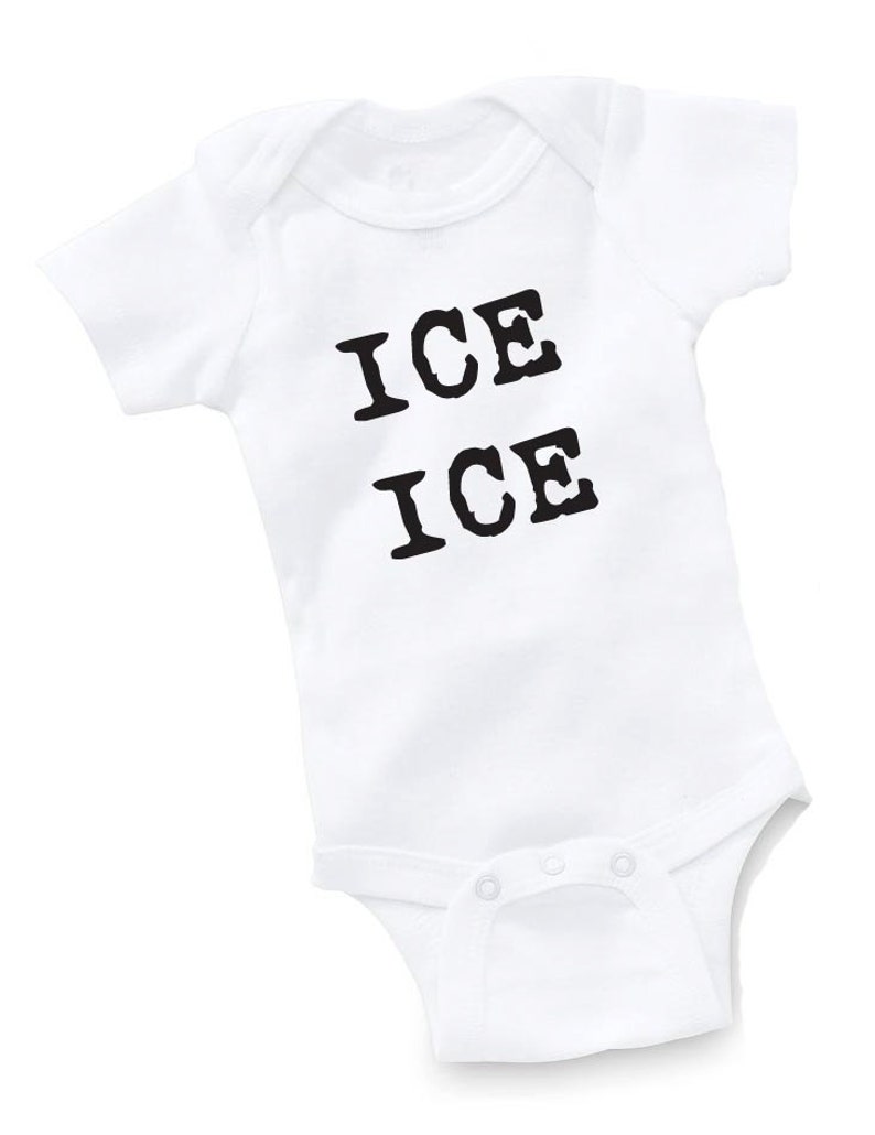 Ice Ice Baby One Piece Bodysuit Baby Shower Gift Funny Geek Nerd Cute Fun Birthday 90/'s Retro Vanilla Bean Creeper Romper Onepiece