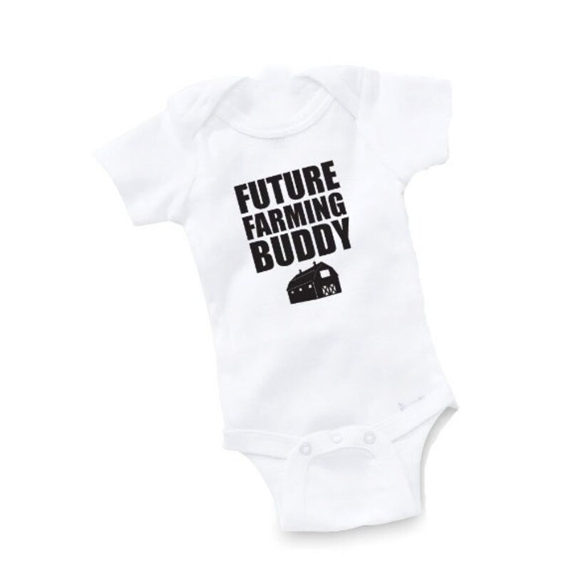 Future Farming Buddy Creeper Bodysuit Baby Shower Gift Funny Boy Girl Family Farm Harvest Corn Wheat Dairy Farmer