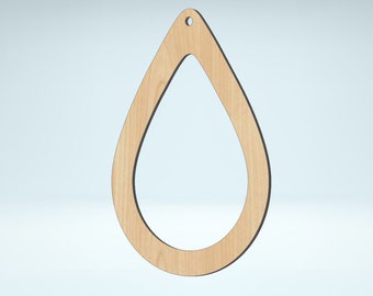 Corte hueco de lágrima de madera sin terminar - a granel lágrima gota pendiente joyería collar en blancos forma artesanías caja de sombra suministros láser corte madera