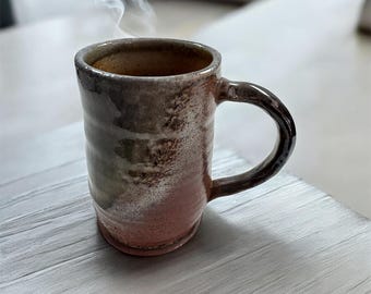 Midnight Ash Stoneware Mug, Rustic Earth-Tone Pottery Coffee Cup