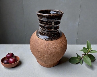 Where Fire Rests – Handcrafted Rustic Ceramic Vase | Sculptural Stoneware Art