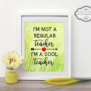 Teacher Printable Wall Art 8X10, Digital Cool Teacher Appreciation ...
