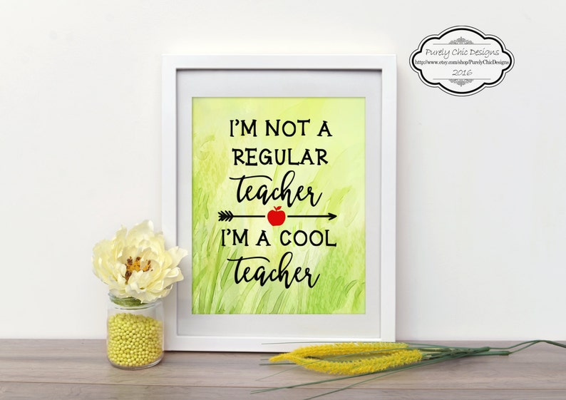 Teacher Printable Wall Art 8X10 Digital Cool Teacher - Etsy