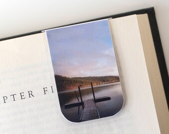 Magnetic Bookmark, Photograph Bookmark, Laminated Bookmark, At The Lake, Easter Basket, Gift Under 5, Mother's Day, Planner Bookmark, Dock
