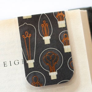 Edison Bulb, Metallic Bookmark, Magnetic Bookmark, Rose Gold, Christmas Gift, Stocking Stuffer, Gifts Under 5, Planner, Lightbulb