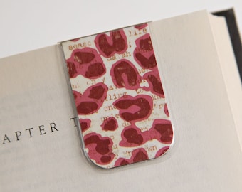 Magnetic Bookmark Laminated Cheetah Print Pink Wild Teacher Student