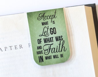 Faith Bookmark, Magnetic Bookmark, Stocking Stuffer, Have Faith, Bible Study Gift, Bible Bookmark, Inspiration Gift, Quote Gifts, Let Go