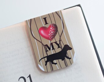 Magnetic Bookmark, Dachshund Gift, Doxie Bookmark, Weenie Dog, Doxie Gift, Doxie Lover Gift, Gifts Under 5, Dog Lover Gift, Gifts For Mom