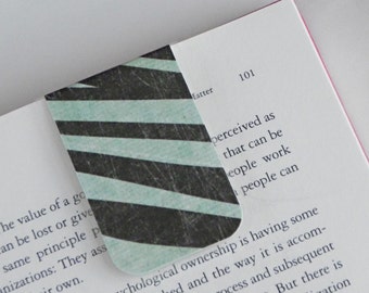 Bookmark, Magnetic, Laminated, Zebra Grunge, Zebra Bookmark, Ready to Ship, Magnetic Bookmarks, Planner Bookmark