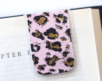 Cheetah Bookmark, Metallic Gold, Magnetic Bookmark, Pink Cheetah, Young Reader Gift, Gift For Readers, Gift For Teens, Mother's Day Gift