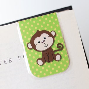 Monkey Bookmark, Magnetic Bookmark, Monkey Gift, Valentines Day, Gift For Teen, Gift For Her, Gifts Under 5, Gift Under 10, Planner Bookmark