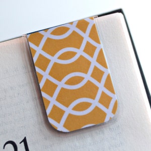 Gele magnetische bladwijzer Gelamineerd Wit Geometrisch Patroon Sunshine Happy Love Leraar Gift Mother&#39;s Day Student College