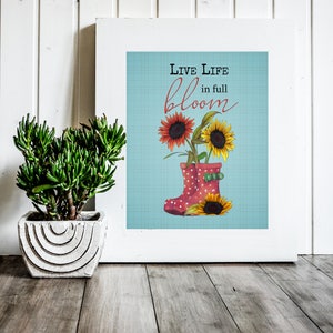 Quote Wall Art, Country Chic Decor, Quote Wall Decor, Sunflower Decor ...