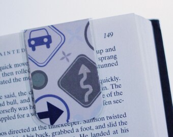 Travel Magnetic Bookmark, Page Marker, Road Signs, Road Trip, Ready to Ship