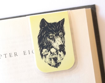 Marcador magnético de lobo / Accesorio para agenda de vida silvestre