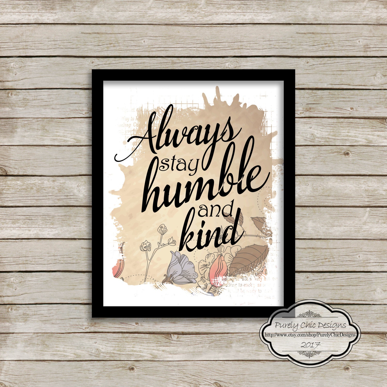 Humble and Kind Printable Wall Art Tan 8X10 Digital Always | Etsy