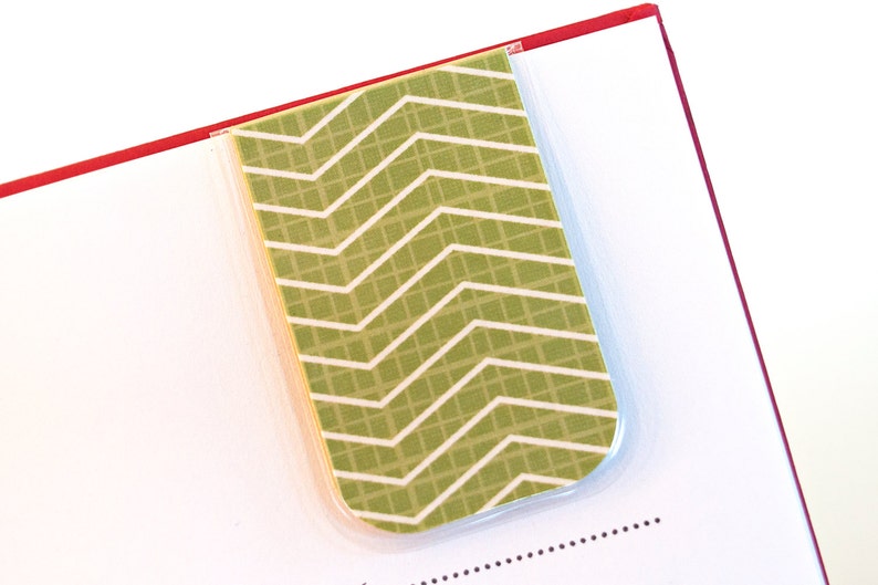 Chevron Bookmark Bookmark Laminated Bookmark Green Etsy