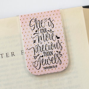 Faith Bookmark, Magnetic Bookmark, Bible Quote, Proverbs 31 10, Gifts For Readers, Gifts For Teens, Mother&#39;s Day Gift, Bible Study Gifts