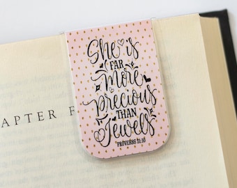 Faith Bookmark, Magnetic Bookmark, Bible Quote, Proverbs 31 10, Gifts For Readers, Gifts For Teens, Mother's Day Gift, Bible Study Gifts