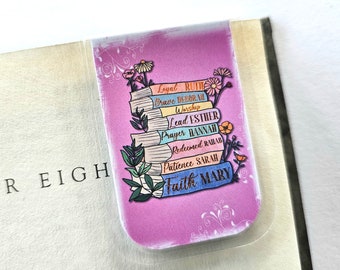 Women of the Bible, Magnetic Bookmark, Gift, Reader Gift, Gift For Teens, Christmas, Stocking Stuffer, Bible Study, Ruth, Esther, Pink