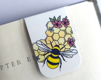 Honeybee, Bee Bookmark, Magnetic Bookmark, Bee Gift, Gift Under 5, Stocking Stuffers, Bookmarks for Kids, Gifts For Students, Teacher Sciene