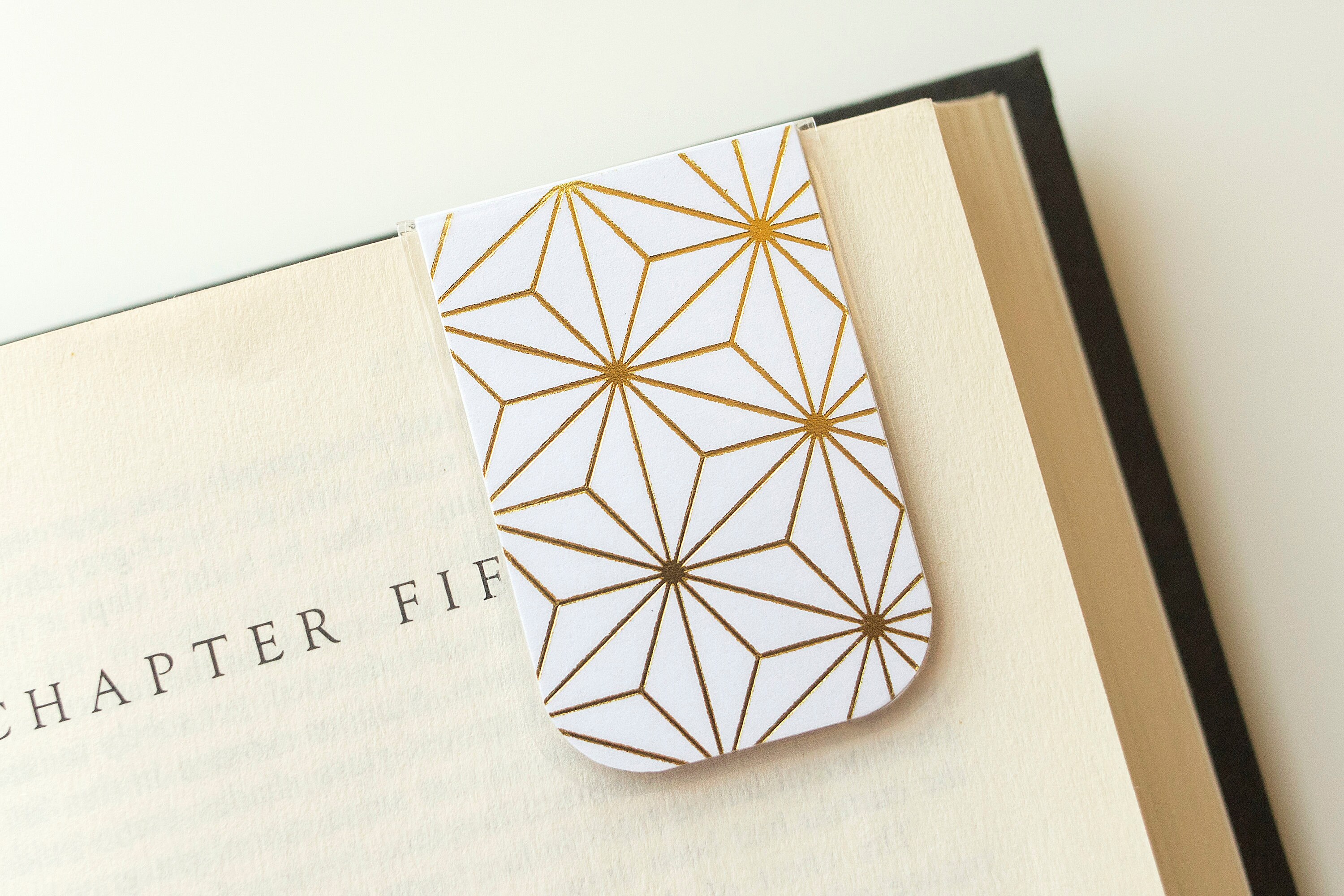 Gold Metallic Bookmark, Magnetic Bookmark, Laminated Bookmark, Gold B…