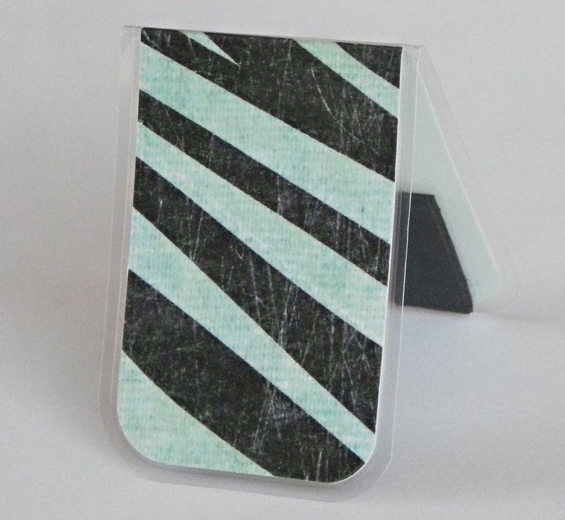 Bookmark, Magnetic, Laminated, Zebra Grunge, Zebra Bookmark, Ready to Ship, Magnetic Bookmarks, Planner Bookmark image 2