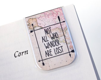 Travel Bookmarks, Not All Who Wander Are Lost, Map Bookmarks, Travel Gifts, Map Gifts, RV Travel Map, Adventure Gift, Gifts For Teachers