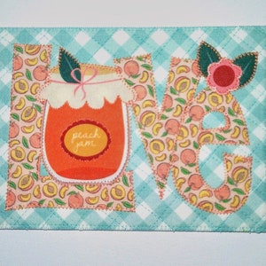 SUMMER PEACH Jam LOVE 5 X 7 Grande carte postale en tissu Anniversaire maman son proche ami Merci pendaison de crémaillère