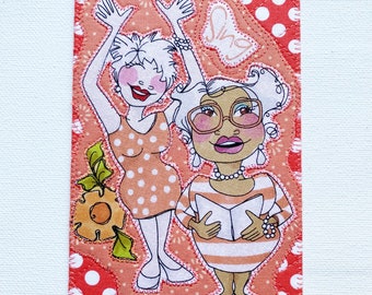 FAITH SING WoRSHIP GALS 4X6 Fabric Postcard Card Bible Study Gift Mom Her Friend Relative She Shed Gift Thanks *Spiritual Women*