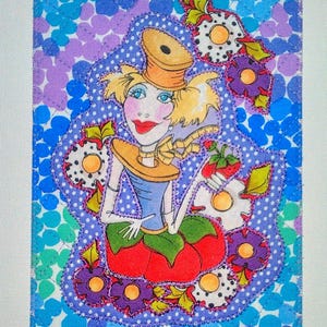 COUTURE DE TISSU GAL et de mercerie Amour 5 x 7 Grande carte postale en tissu Anniversaire maman Amie Merci pendaison de crémaillère * Amateur de couture et de tissu *
