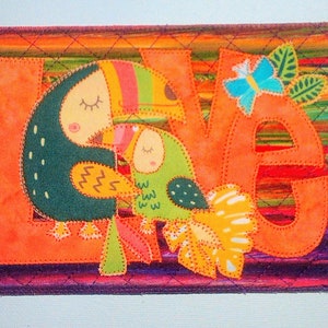 TOUCAN MOM et Baby LOVE Fantaisiste Grande carte postale en tissu Anniversaire Maman Cadeau de moins de 15 ans Son amie Maman Merci Crémaillère Cadre Décoration de chambre 5x7
