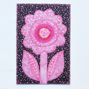 Flor lunática 4 "x6" cartão postal de tecido mãe amiga moldura presente obrigado amor inauguração de casa ela galpão decoração de quarto de criança aplique acolchoado