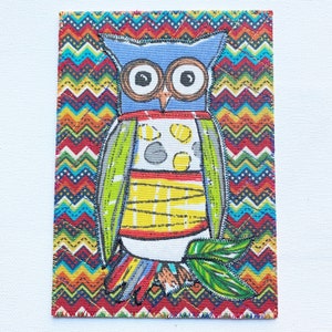 Chouette lunatique 5 x 7 grande carte postale en tissu anniversaire maman amie parent lui cadeau amoureux de hibou Merci pendaison de crémaillère cadre décoration de chambre