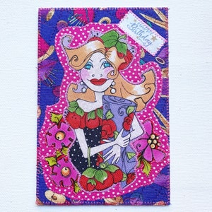 COSTURA GAL ANIVERSÁRIO Amante de Tecido Cartão Postal Mãe Sua Amiga Parente Ela Galpão Presente Obrigado Presente de Casa Quente Decoração de Quarto Conjunto de Moldura em Cavalete 4x6