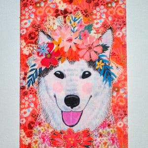 HUSKY DOG LOVE 4x6 Stoff Postkarte Karte Geburtstag Her Kind relativ Freund * Hundeliebhaber