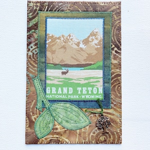 GRAND TETON NATIONAL Park Card Cartolina Compleanno Lei Lui Amico Inaugurazione della casa Grazie Cornice Hi Room Decor Wish You Were Here Tessuto regalo 4x6