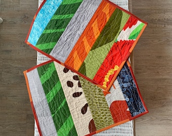 Marimekko Quilted Placemat – Scandinavian Table Decor, Reversible Cotton Placemat,