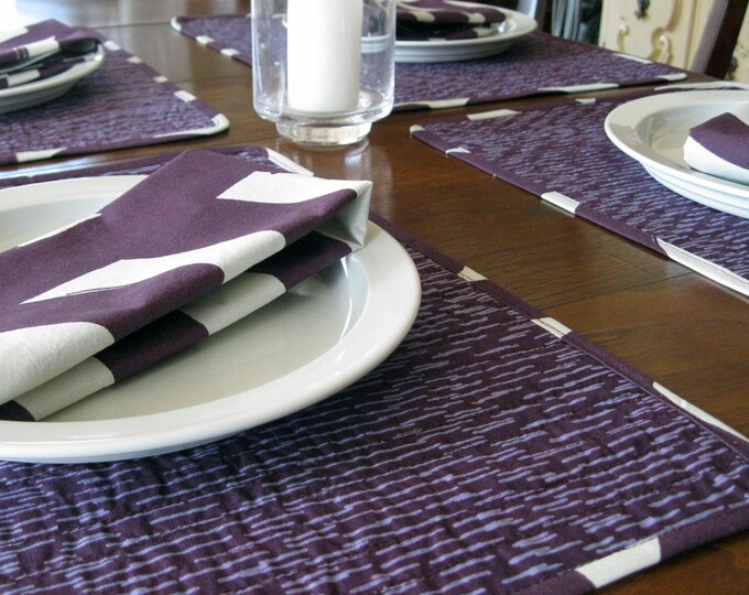 Marimekko Quilted Placemat and Napkin Set Purple Quilted Etsy