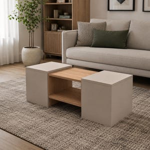 Nesting Couchtisch Set, Atlantik Pinie Beige, Skandinavische Minimalistische Lounge Möbel