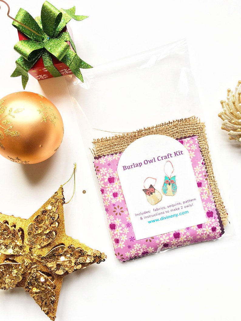 Burlap Owl Craft Fabric Craft Kit Owl Crafts DIY Kit Kids Craft Kit