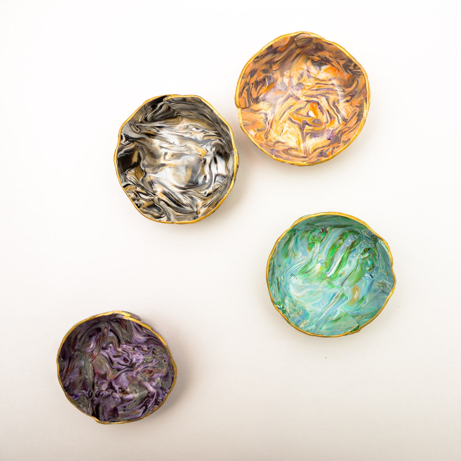 Marbled Ring Dish Set of 4 Surprise Box Jewelry Dish Etsy UK