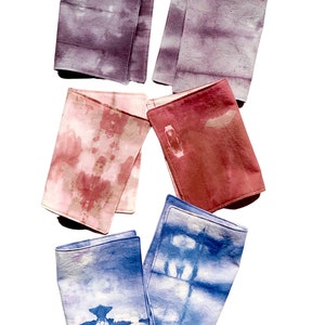 Handgefärbte Cocktailservietten 4er Set, Shibori Servietten, Stoffservietten, Hostess Geschenk