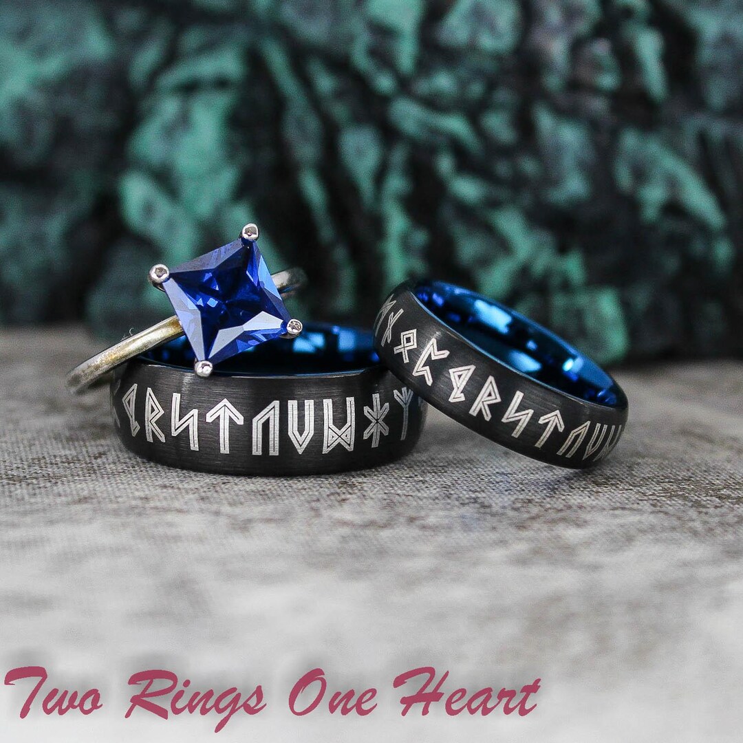 Blue Rune Ring Vikings Rings, Runes Rings, Norse Runes Rings, Vikings Jewelry ...