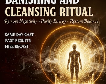 Ritual de destierro y limpieza / Ceremonia de limpieza energética / Refrescamiento del aura / Liberación emocional / Ritual de renovación espiritual.
