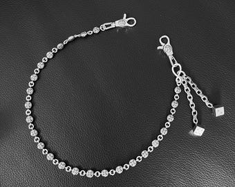 Wallet Chain, Gothic Vintage Aged Cross Jean Chain, Silver Biker Pants attachable Wallet Chain