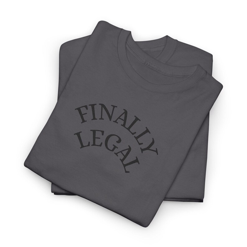 Finally Legal T-Shirt | 18th Birthday, Minimal Script Design image 3