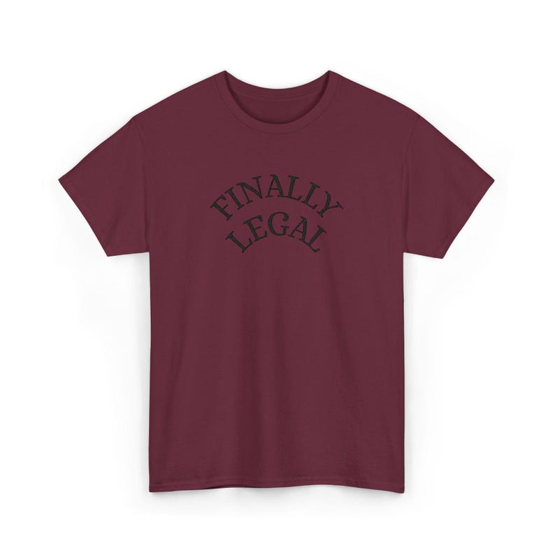 Finally Legal T-Shirt | 18th Birthday, Minimal Script Design image 1