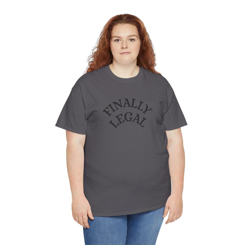 Finally Legal T-Shirt | 18th Birthday, Minimal Script Design image 4